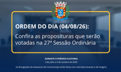 ACONTECE HOJE, ÀS 14H: 27ª SESSÃO ORDINÁRIA DE 2026