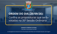 ACONTECE HOJE, ÀS 14H: 35ª SESSÃO ORDINÁRIA DE 2026